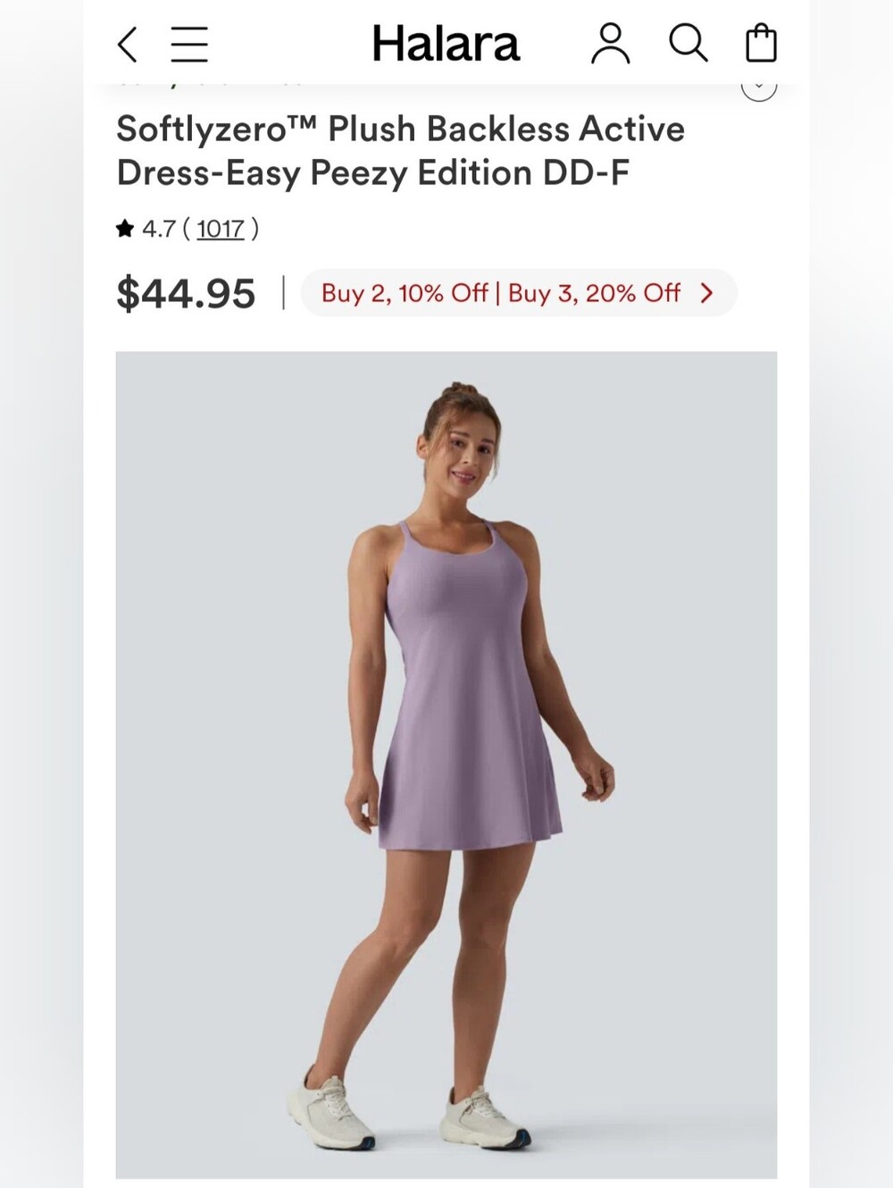 Halara Softlyzero Plush Backless Active Dress, size XL - Picture 7 of 11